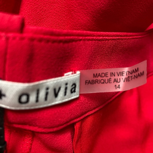 Final Price! Alice + Olivia Dawson V Drop Waist Shorts, Size 14 Red - Picture 4 of 12